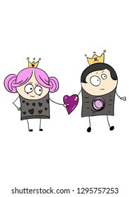 royal couple cartoon vector