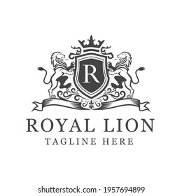 Royal Crest Lion Heraldic Logos