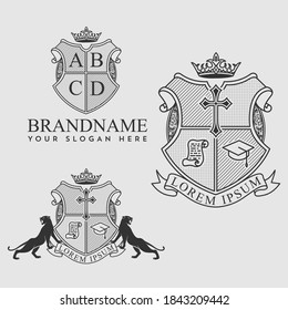 Royal Crest Logo Set 3 Luxury vector