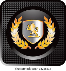 Königskamm auf schwarzem Web-Button