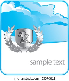 royal crest on cloud banner
