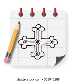 royal cross doodle