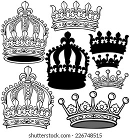 Royal Crown - Black Heraldic Illustrations, Vector