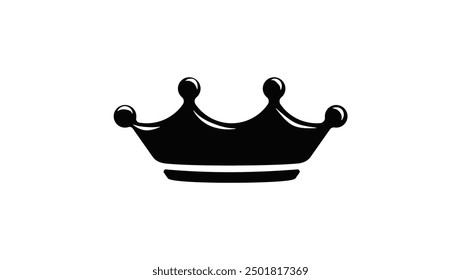 Royal crown, black isolated silhouette