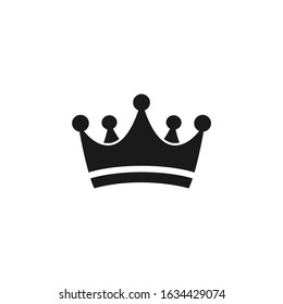 Royal crown black isolated vector icon. Simple crown glyph symbol.