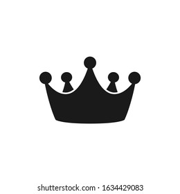 Royal crown black isolated vector icon. Simple crown glyph symbol.