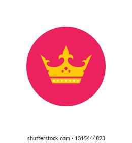 Royal crown - concept colored icon in flat graphic design style. Sign for website, mobile application, presentation, infographic. Vector illustration. 