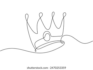 Royal Crown continuous line drawing. Simple king crown outline design concept. Vector illustration minimalist design hand drawn.