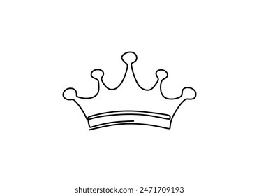 Royal Crown continuous line drawing. Simple king crown outline design concept. Vector illustration minimalist design hand drawn.