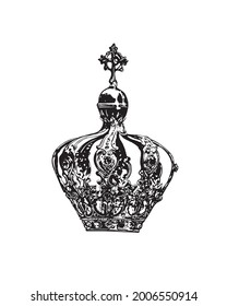 Royal crown with cross on top vector Illustration