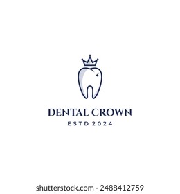 Royal crown dental logo, tooth combine with crown logo design modern concept