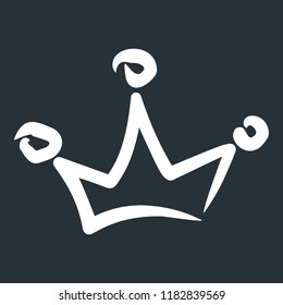 Royal crown drawn by hand in the style of doodle. Element for drawing greeting cards, promotional items for girls and women.
