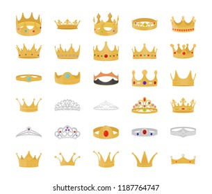 
Royal Crown Flat Vectors Set 
