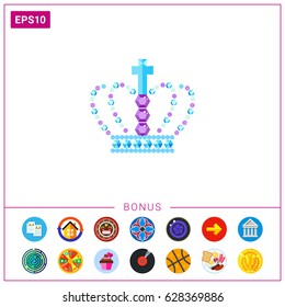 Royal crown in gems vector icon