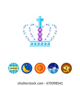 Royal crown in gems vector icon