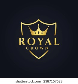 Royal crown gold logo vector