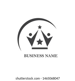 royal crown with human caracter  logo icon vector illustration design