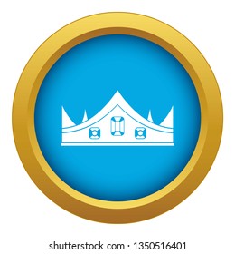 Royal crown icon blue vector isolated on white background for any design