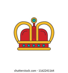 Royal crown icon. Cartoon royal crown vector icon for web design isolated on white background