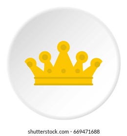 Royal crown icon in flat circle isolated on white background vector illustration for web