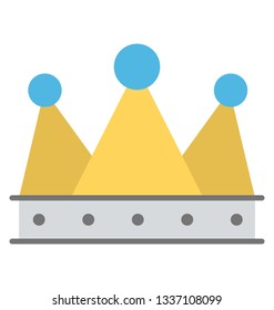 Royal crown icon, flat design.