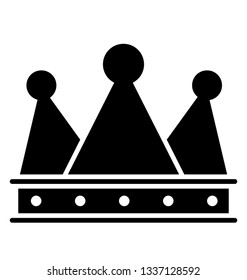 Royal crown icon, glyph design.