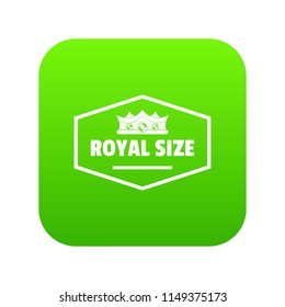 Royal crown icon green vector isolated on white background