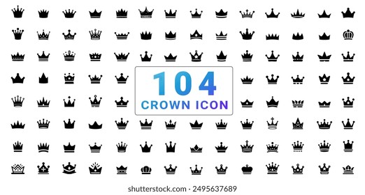 Royal crown icon set. Crown element. Crown vector illustration