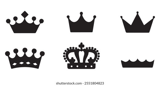 Royal crown icon set. Crown element. Crown vector illustration
