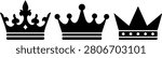 Royal crown icon set featuring luxury, king and queen crown symbols