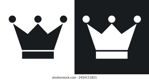 Royal Crown Icon Set. Heritage king and VIP status vector symbol.