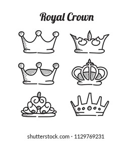 Royal Crown icon set vector illustration