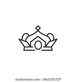 Royal crown icon. Simple and elegant symbol of monarchy and sovereignty, representing nobility, royalty, and the regal authority of a king or queen. Vector illustration isolated on white background