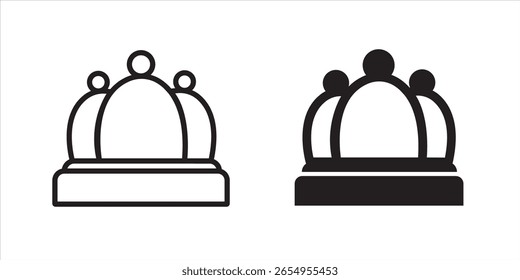 Royal Crown Icon – Thin Line and Solid Glyph Style