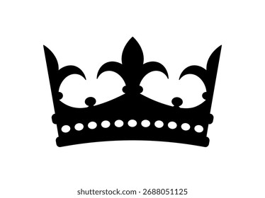 Vector del icono de la corona real en color negro