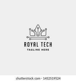 royal crown internet logo design luxury technology icon symbol sign