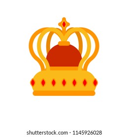 Royal Crown Isolated. Emperor cap. Vector illustration
