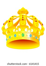 Royal crown with jewels on a white background - a vector