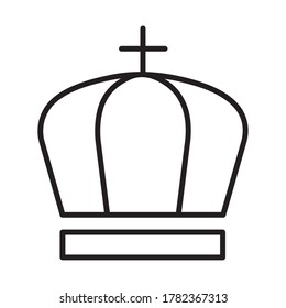 corona real del diseño de ilustración vectorial de icono de estilo de línea king