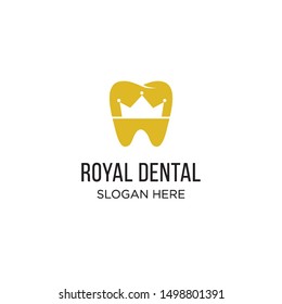 Royal crown king queen dental logo design isolated template