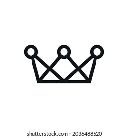 Royal Crown line art icon vector for websites