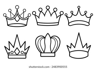 Royal Crown Line Art Illustration for Poster Art