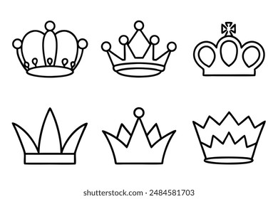 Royal Crown Line Art Symbolic Illustration Concept