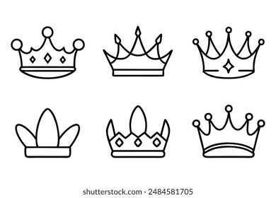 Royal Crown Line Art Sketch Art