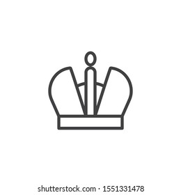 Royal crown line icon. linear style sign for mobile concept and web design. Luxury Crown outline vector icon. Symbol, logo illustration. Vector graphics