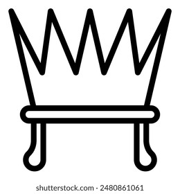 royal crown line icon vector illustration isolated on white background