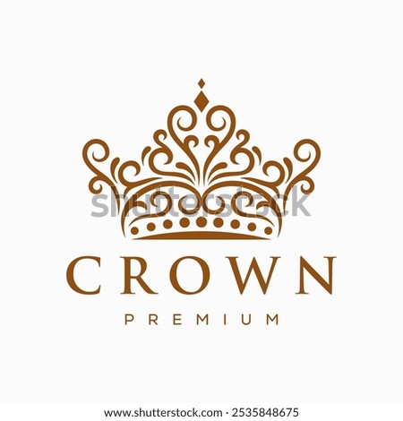 Royal crown logo design illustration. Creative Linear Crown Logo Design for Boutique, Jewelry and Wedding Design Concept Vector Illustration Symbol Icon