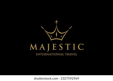 Royal crown logo design luxury gold icon symbol majestic