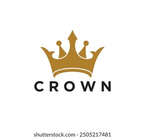 Royal crown logo design, Vector illustration.