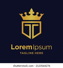 royal crown logo with letter T concept
